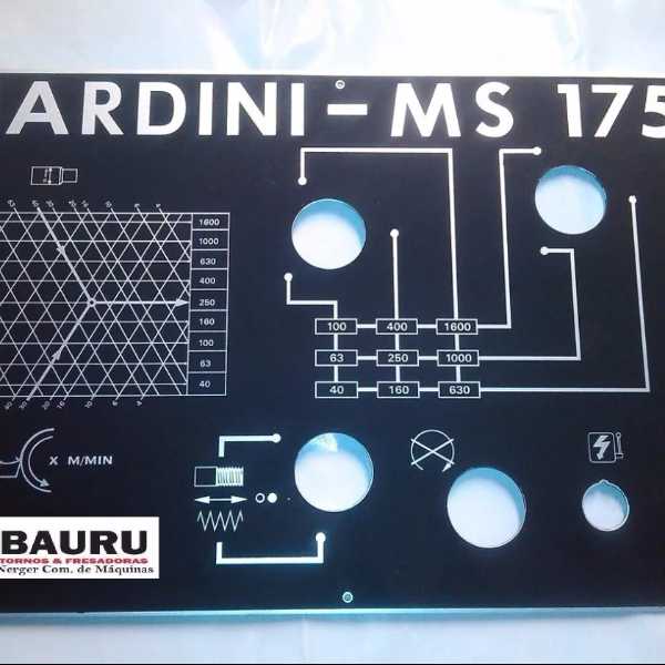 Tabela Do Cabeçote do torno Nardini Mascote modelo Ms-175S  cód012001062